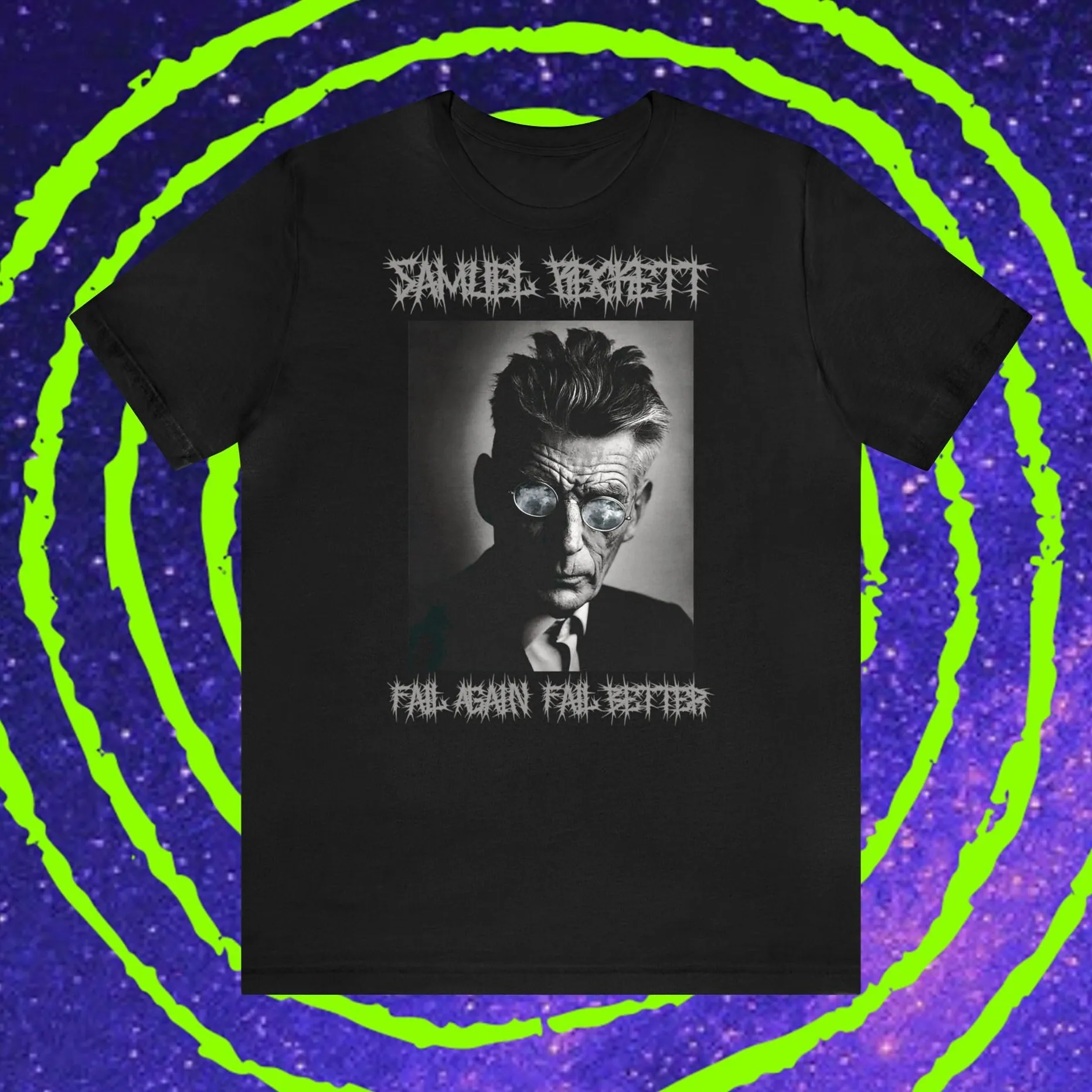 Samuel Beckett T shirt Fail again better irish writer black comedy tragicomic original gift for book lovers unisex