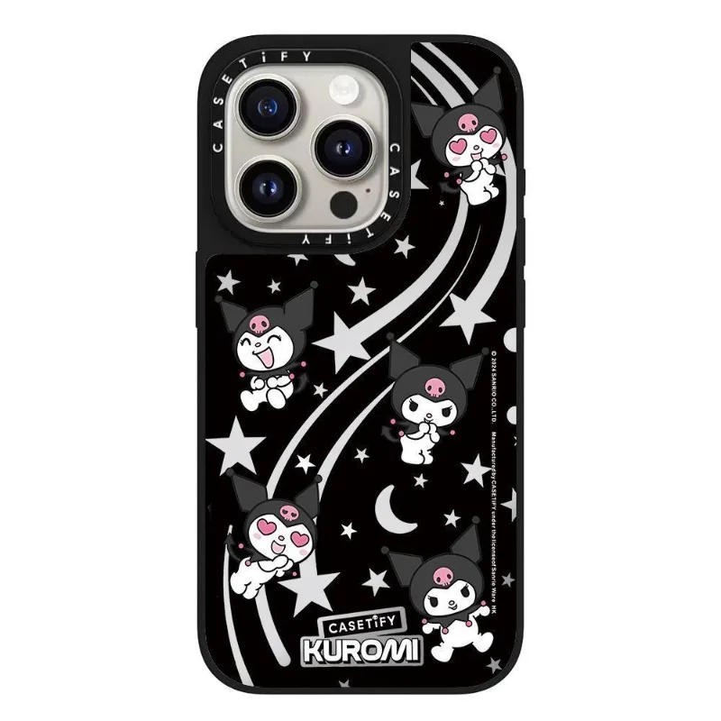 Kawaii Kuromi Sanrio 귀여운 만화 아이폰 전화 케이스 자기 보호 케이스 휴대 전화 학생 소녀를위한 생일 선물