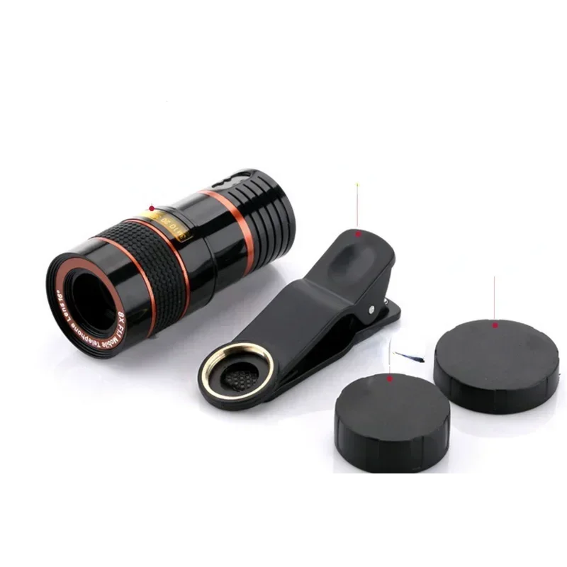 Lens Universal Clip 8x Zoom Phone Camera Telephoto Lens Monocular Telescope Phone Universal Optical Telescope Lens For iPhone