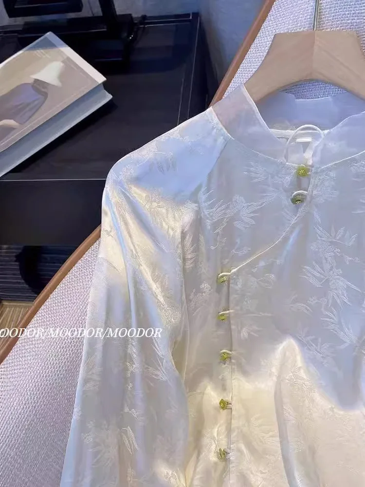 Ropa de línea de danza folclórica china con cuello levantado, traje clásico para mujer, bordado de Jazz, Tops de fiesta para escenario de competición para adultos