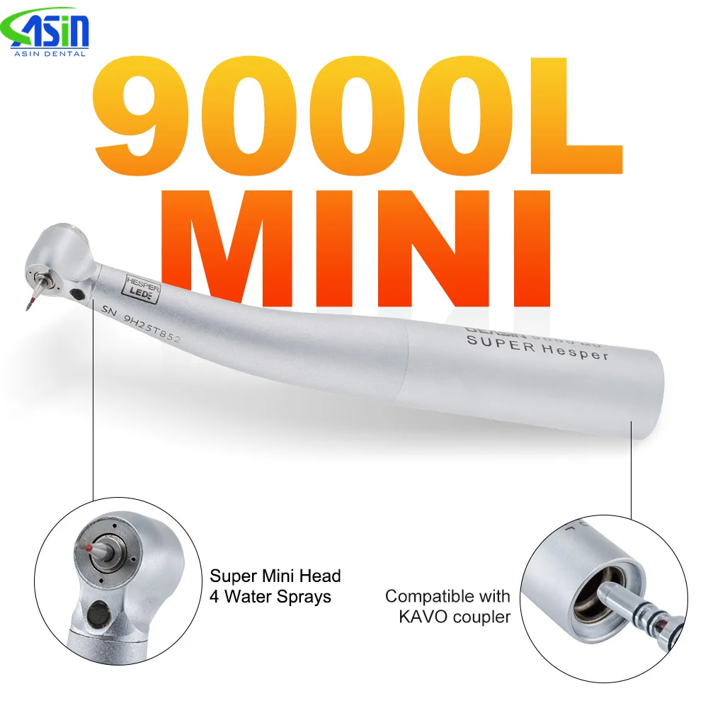Dental MINI Head Fiber Optic High speed handpiece for kid Air Turbine Handpiece 9000L For Kavo Coupling dentistry Equipment Tool