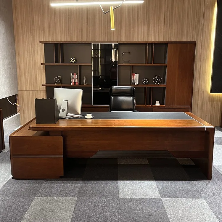 

New Chinese-style Boss Table, Large Desk, Office Leader, President Table, Chairperson's Desk, Office Furniture