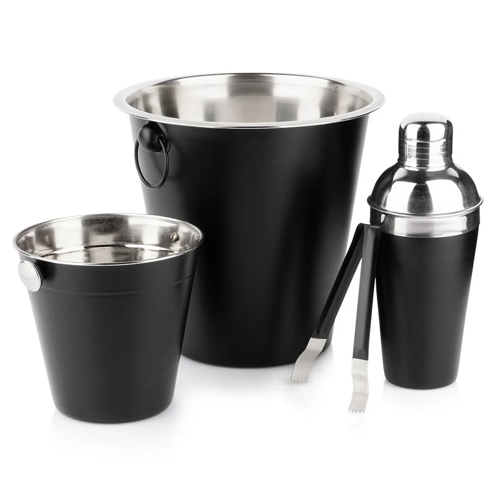 Zwarte Stalen Shaker Bar Set 4 El.