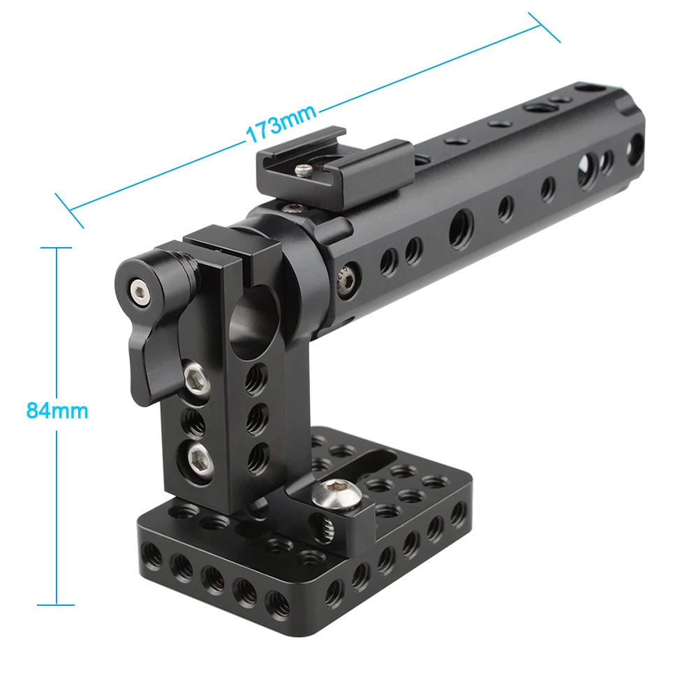 HDRIG Cheese top handle DSLR Top Handle Rig with Top Plate 15mm Rod Clamp Cold Shoe Mount & 1/4'' & 3/8” holes for Canon Sony