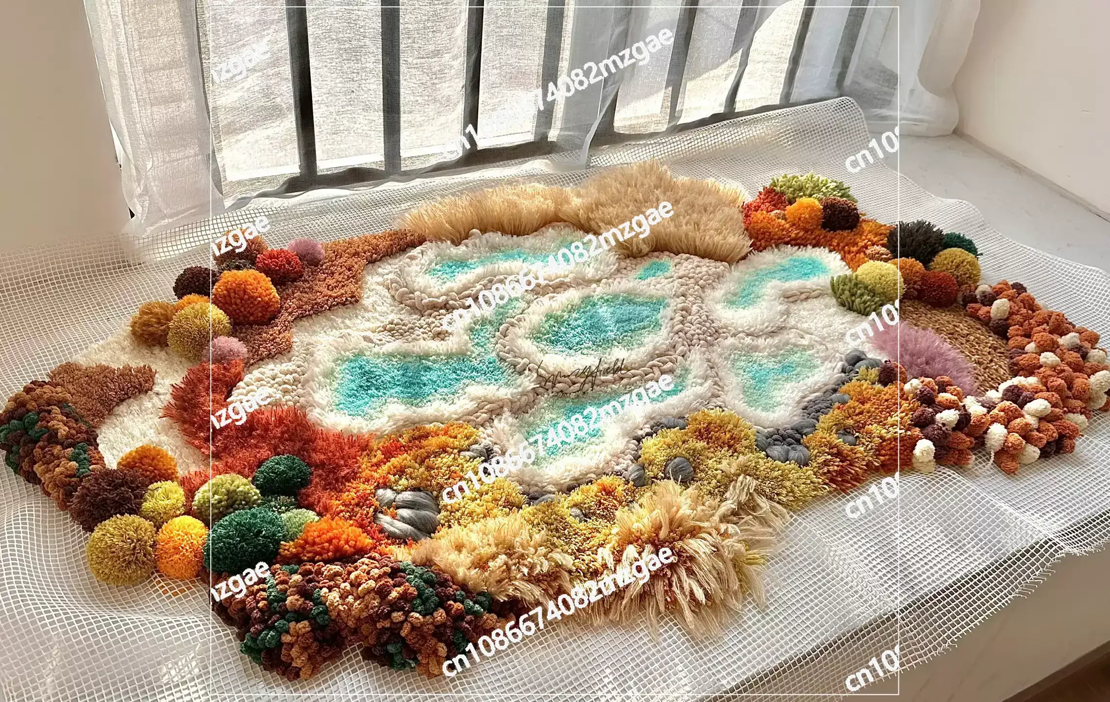 Handmade DIY Rug Carpet Material Pack with Custom Bedroom Floor Mat and Housewarming Gift Craft Kit for All Tufting & DIY Lovers