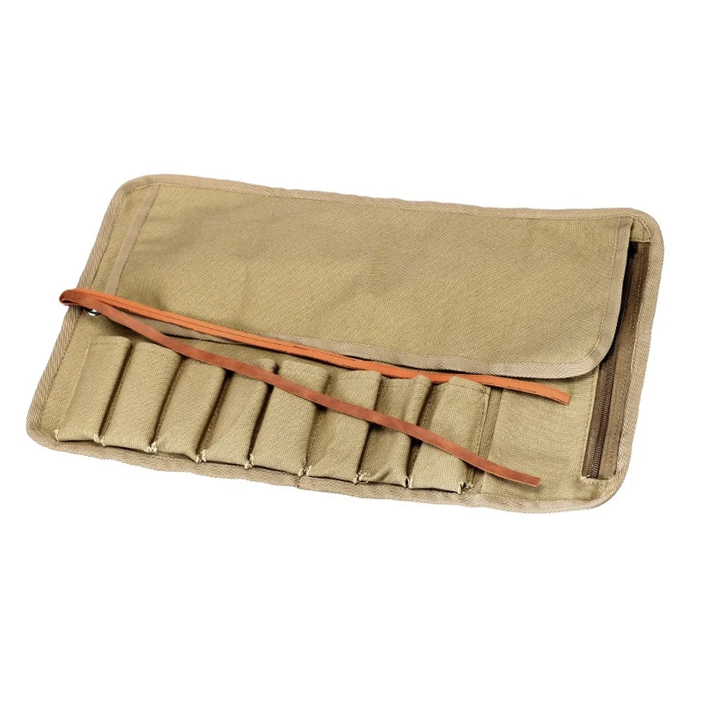 Roll Up Storage Bag for Tools 8 Compartments Canvas Material Compatible with For Carving Tools Wrenches Screwdrivers 45x26cm