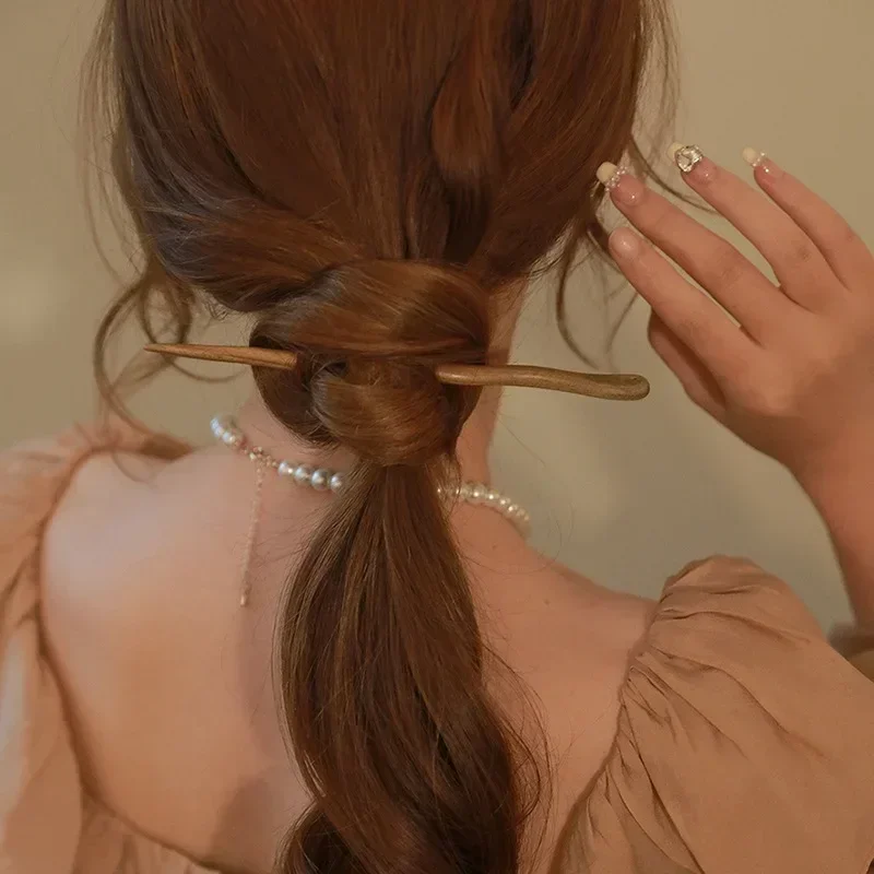 Vintage Wood Hair Sticks Pins Hairwear Hairpins Head Pins DIY Handmade Wooden Head Jewelry Hair Accessories Ornaments for Women