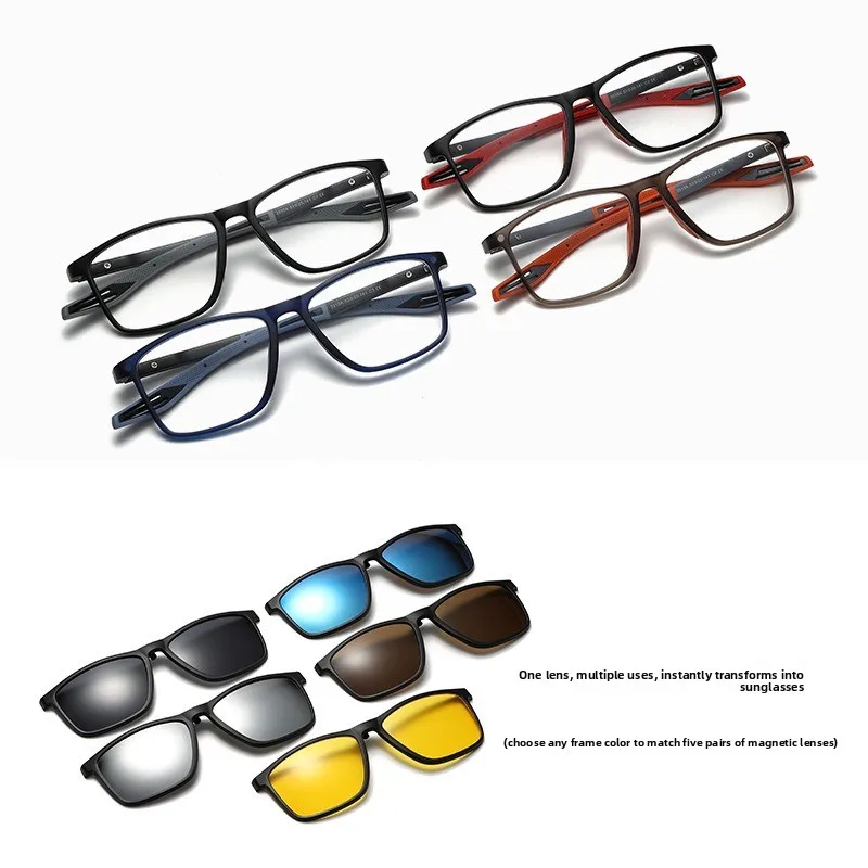 CLLOIO Ultralight Magnetic Clip On Glasses Prescription Glasses Anti Blue Light TR90 Myopia Glasses Progressive Reading Eyewear