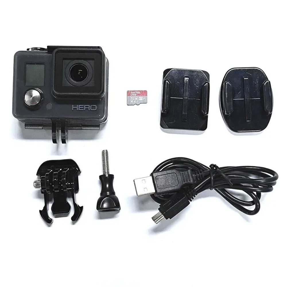 

Original One Set for Gopro Hero Integrated Camera + 32G SD Card Waterproof Shell Case Base Charging Data Cable Screw (No Wifi)
