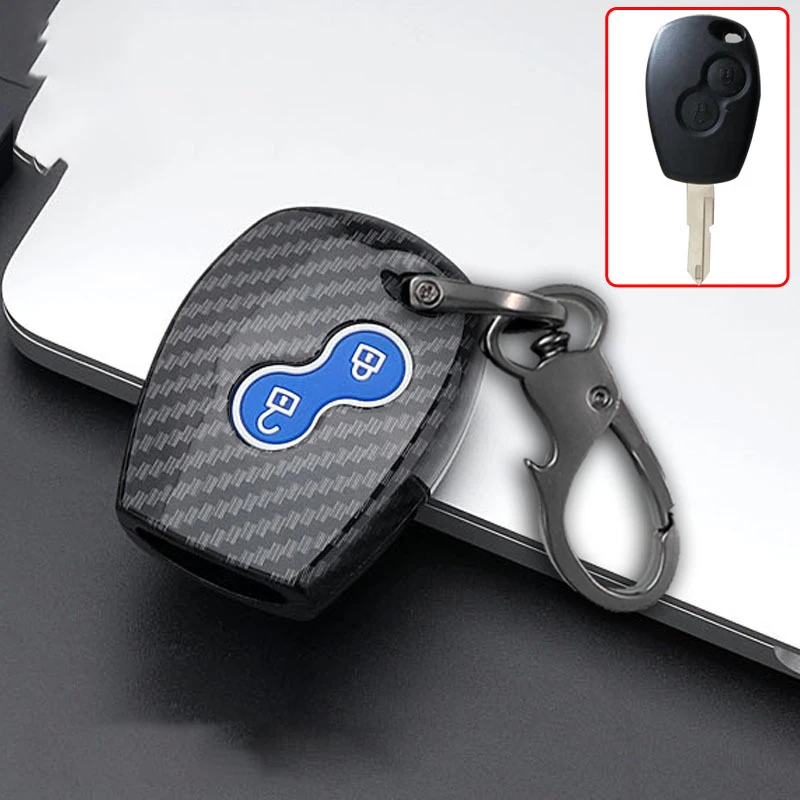 Carbon ABS Car Key Case Cover Fob for Renault Clio Logan Sandero Megane Modus Espace Kangoo Twingo Scenic Remote Key Protector