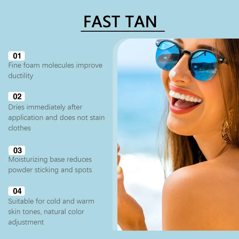 موس رغوي للتسمير المرطب للصيف في الهواء الطلق لطيف ومغذي يعزز لون القمح لجلد الجسم