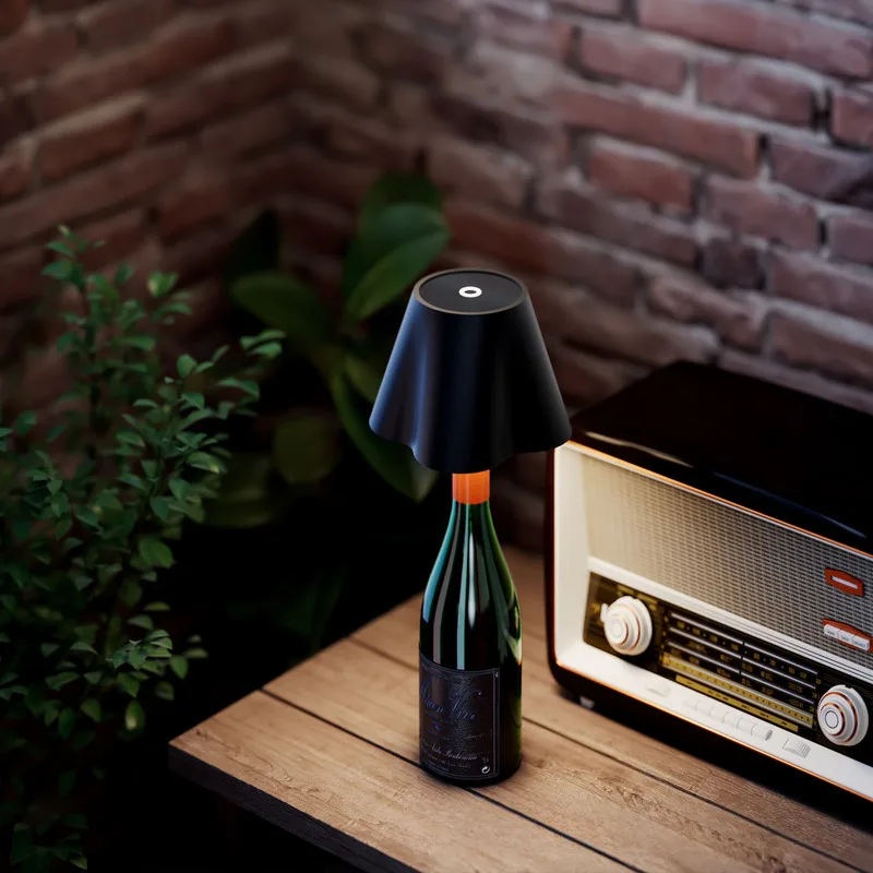 Atmospheric Light Insertable Bottle Light RGB Three Color Dimmable Metal Tap Light Rechargeable LED Bar Counter Light For Home