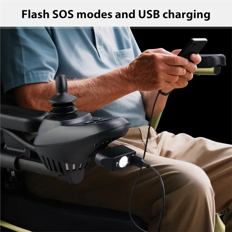 Power Wheelchair Accessories Electric Wheelchair Led Light, High Brightness Adjustable Angle,For Motorized Wheelchair