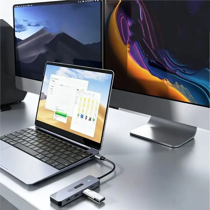 CJSD-10Gbps USB3.2 Gen2 HUB 4 Ports Type C Splitter Hub OTG Adapter Dock Station For PC Laptop Expansion Accessories