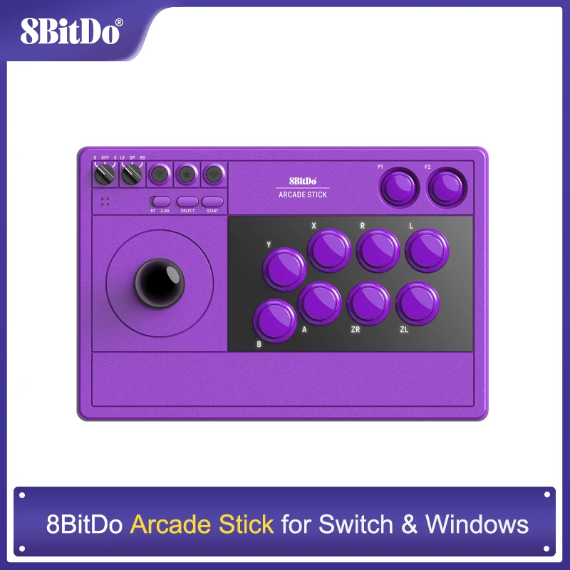 8Bitdo Arcade Stick für Switch & Windows, Arcade Fight Stick mit Unterstützung für kabelloses Bluetooth, 2.4G-Empfänger und kabelgebundener Verbindung