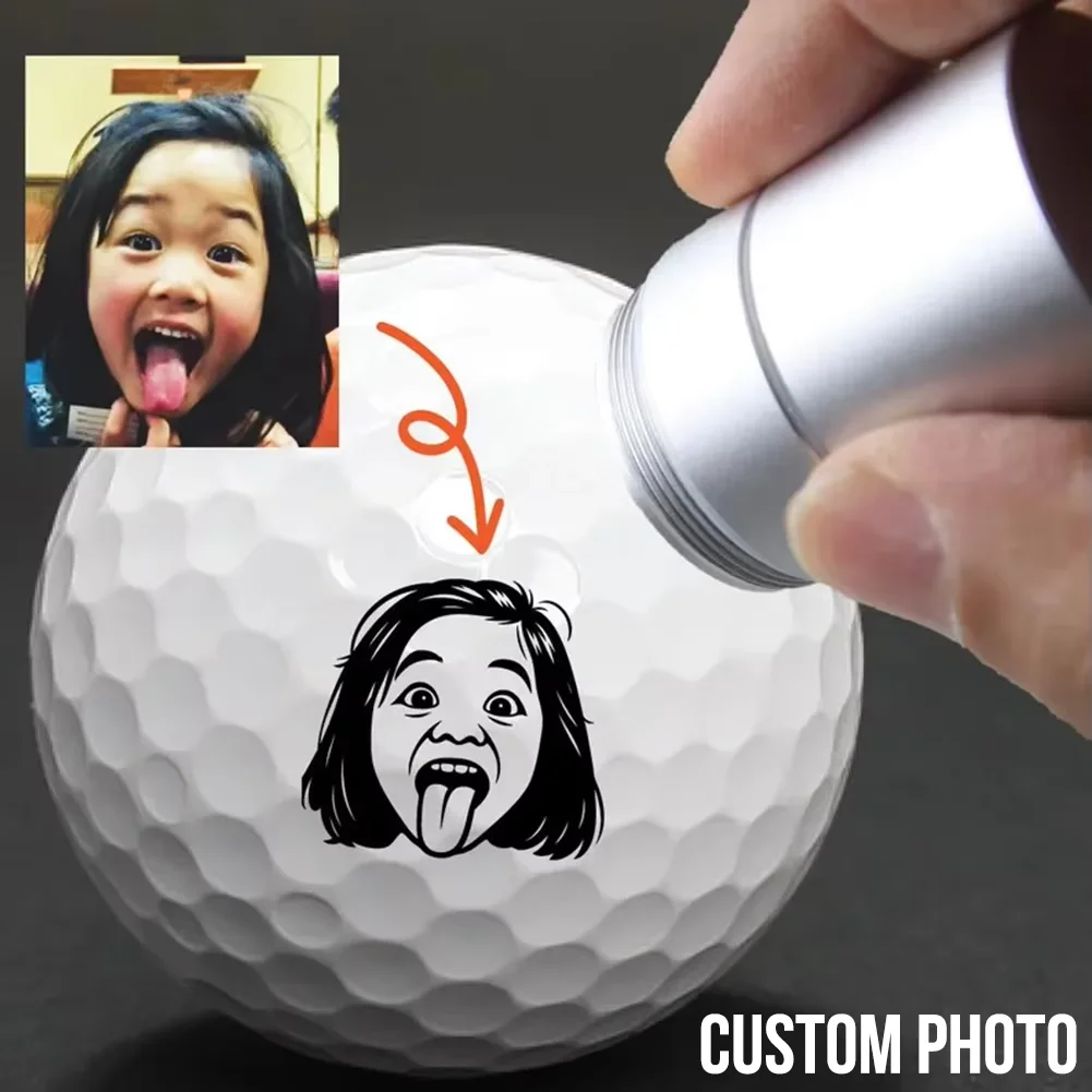 Custom Golf Ball Stamp Personalized Photo Pet Face Logo Stamper Fast Dry Ink Reusable Portable Golf Accessory Gift