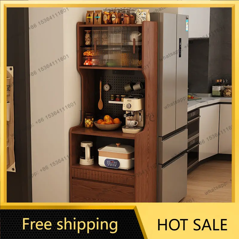 FG solid wood dining side coffee cabinet integrated wall storage cabinet