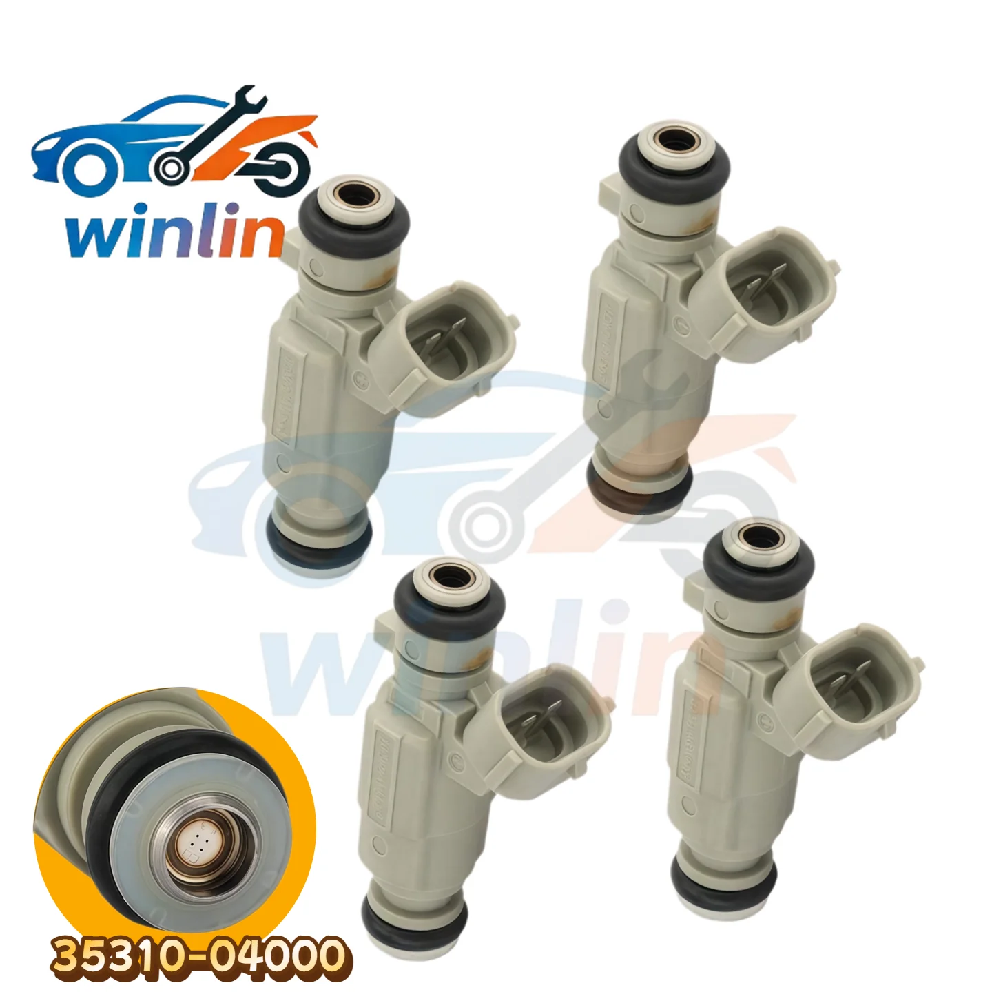 

35310-04000 4PCS New Car Fuel Injector OEM For Hyundai i10 2016 Kia Picanto Mk2 1.0L 3531004000 35310 04000