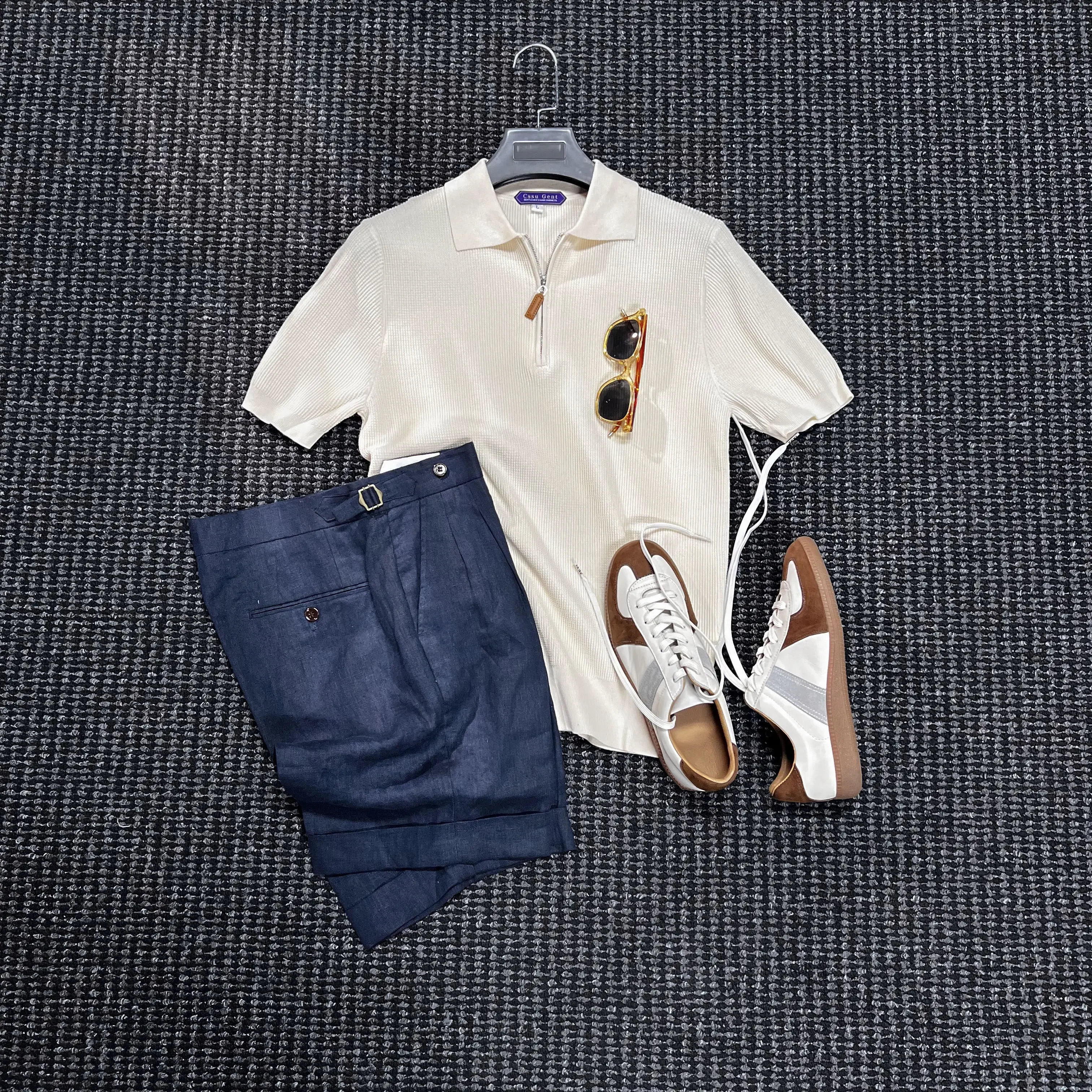 High luxury cotton knitted polo shirt design aesthetics old money short sleeves