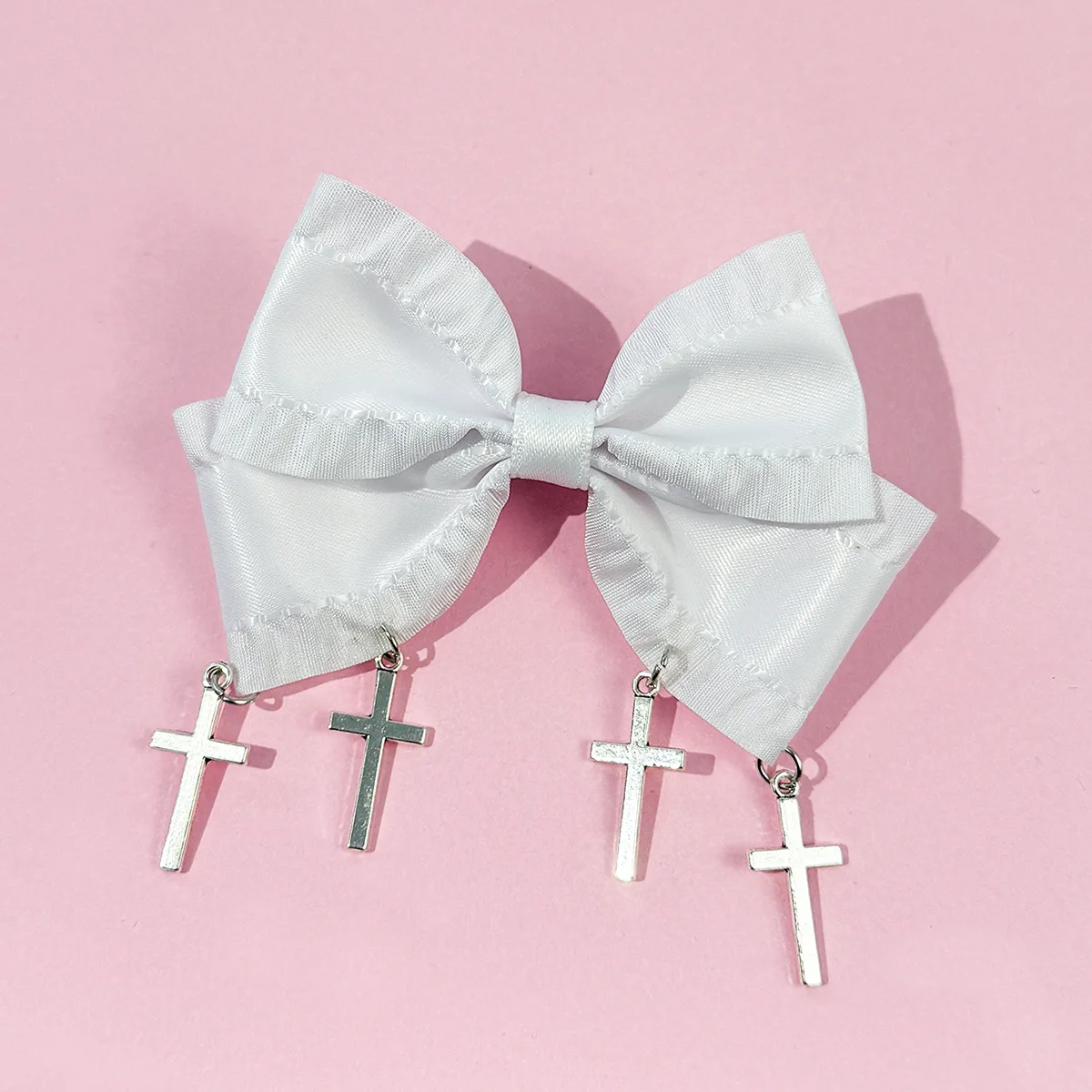 Hair Clips Sweet Cool Heart Cross Bow Gothic Women Girls Punk Japanese School Style Premium Alloy Black Hairpin Accessories