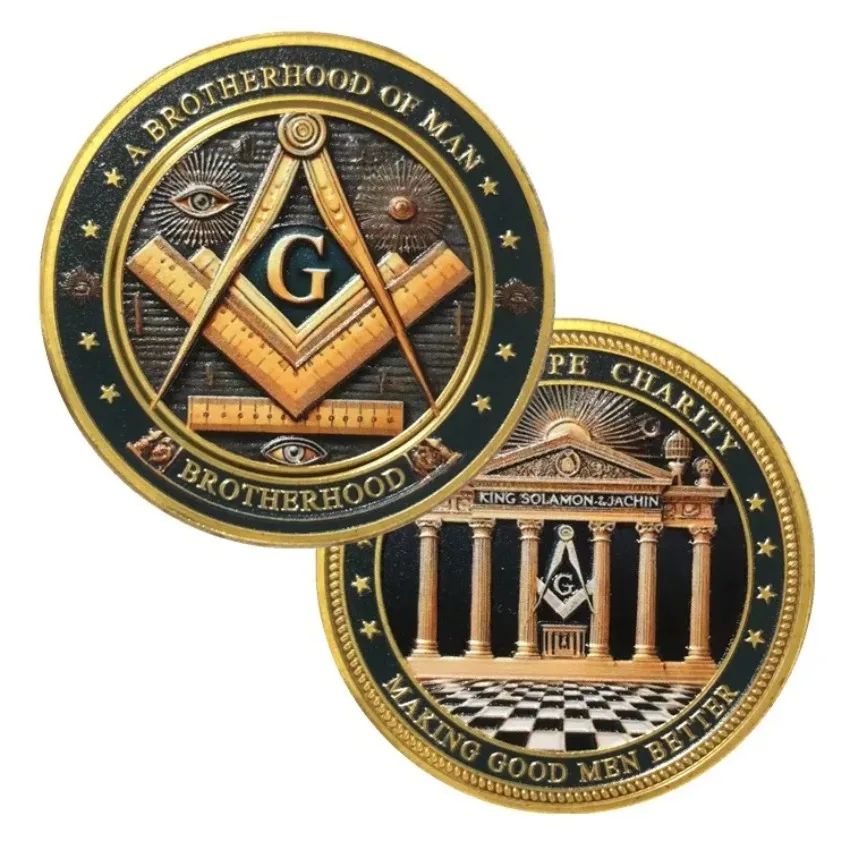 الماسونية الماسونية عملة فضية المقتنيات الإخوان عين الله عملة صنع الرجال الجيدين أفضل ميدالية تذكارية