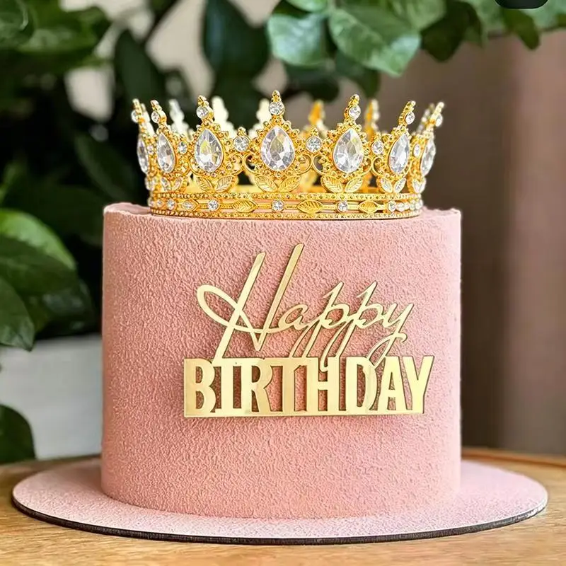 1 Stück Kunststoff-Kuchendekoration, wunderschöne große Kristallkrone für Geburtstagsparty-Kuchendekoration – Detail 8