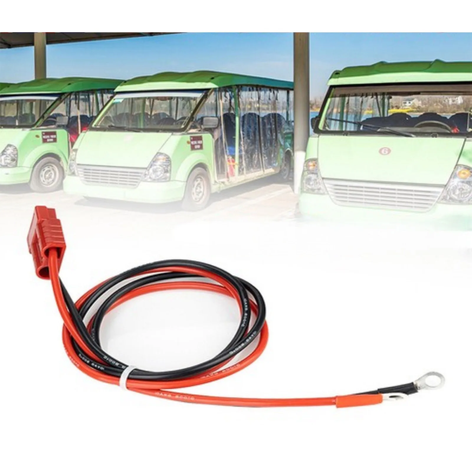 1pc 12AWG 50A 1000V DC M8 Terminal Battery Charging Cable, Heavy Duty Extension Cord with Silver-Plated Ring