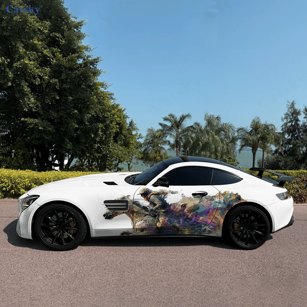 Soldiers Riding Horses Car Vinyl Wraps Decal Self-adhesive PVC Sticker Suitable for Trucks SUV Decoration Auto Accessories Gift