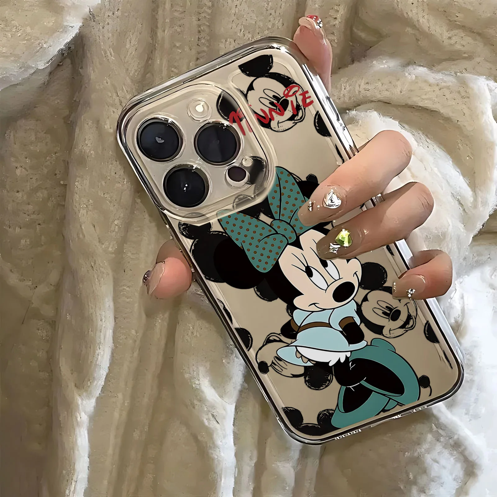 Cute Cartoon Mikey Minnie Phone Case For VIVO  Y75 Y03 Y36 Y100 Y17s Y76 Y22s Y16 Y50 Y21 Y20 V29 V23e V21e 5G Transparent Cover