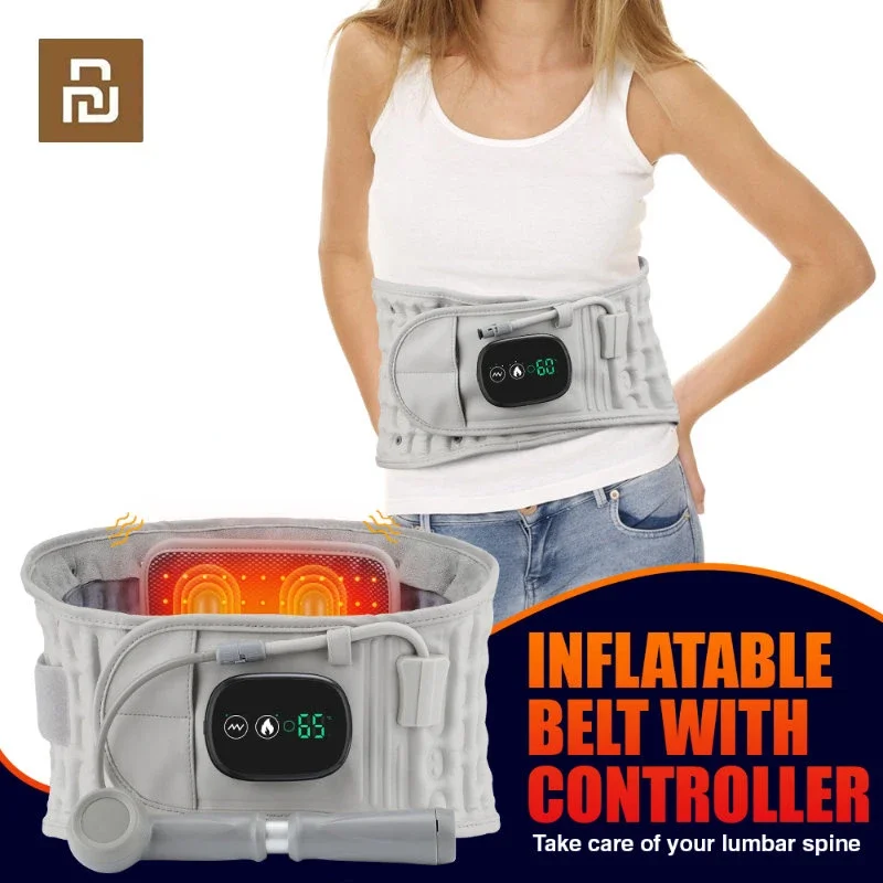 Youpin Inflatable Belt Red Light Heating Vibration Massage Airbag Support Back Relief Waist Support Belts Abdomen Pain Relief