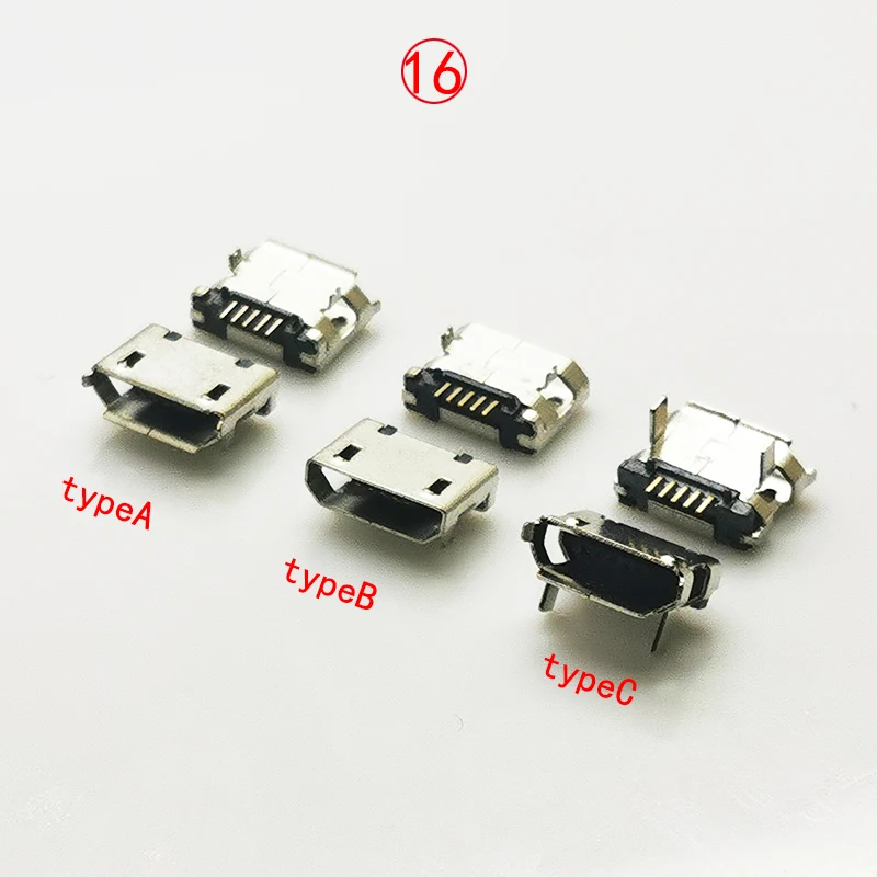 10Pieces 5.9mm Micro USB 2.0 5Pin DIP Female USB 2.0 Connector For Mobile Phone Tail Charging PCB Welding Socket