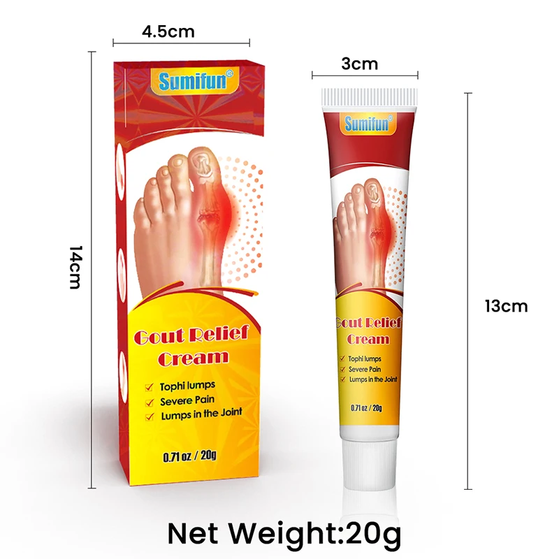 Gichtlinderungscreme, Salbe für Gelenkschmerzen, Paste zur Linderung, reduziert Schwellungen, Muskelkater, Paste, Kniesalbe, beruhigt die Füße und die Knie