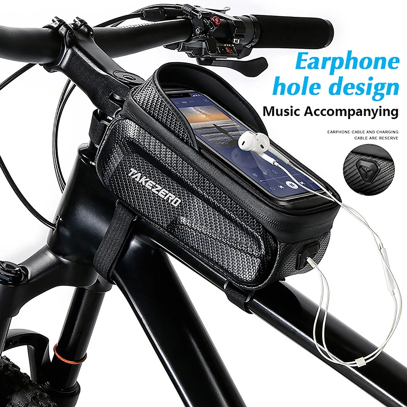 New Bicycle Bag Waterproof Touch Screen Cycling Bag Top Front Tube Frame  Road Bike Bag Phone Case Bike Accessories