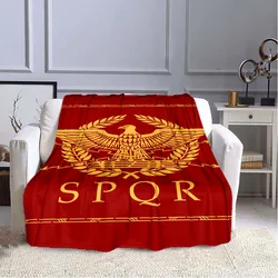 Roma spqr logo pattern stampato caldo sottile coperta flanella portatile confortevole coperta calda coperta da picnic coperta di raffreddamento