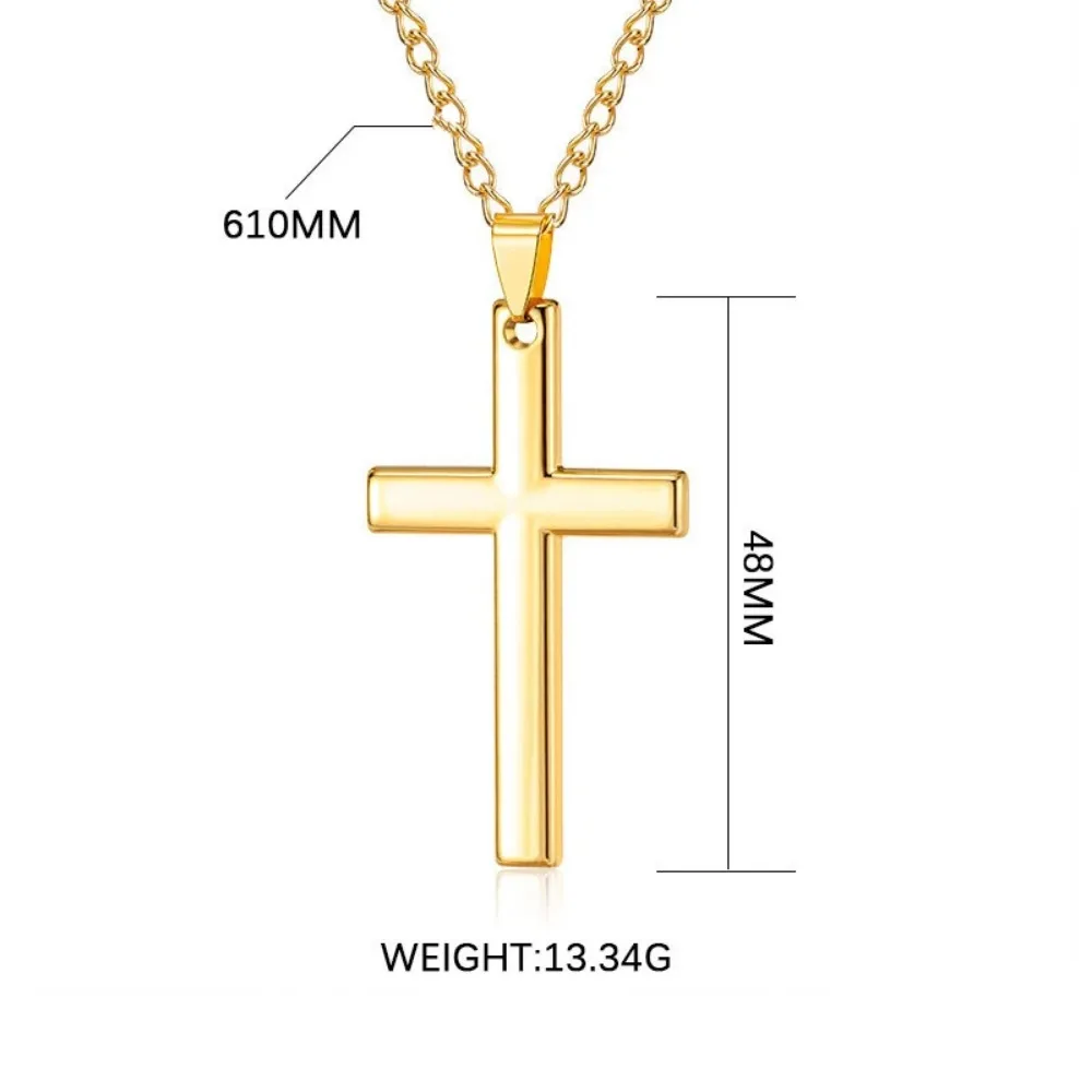 New Simple Retro Creative Trend Niche Gothic Pendant Cross Necklace Cool Street Style Punk Men Women Black Chain GiftAccessories