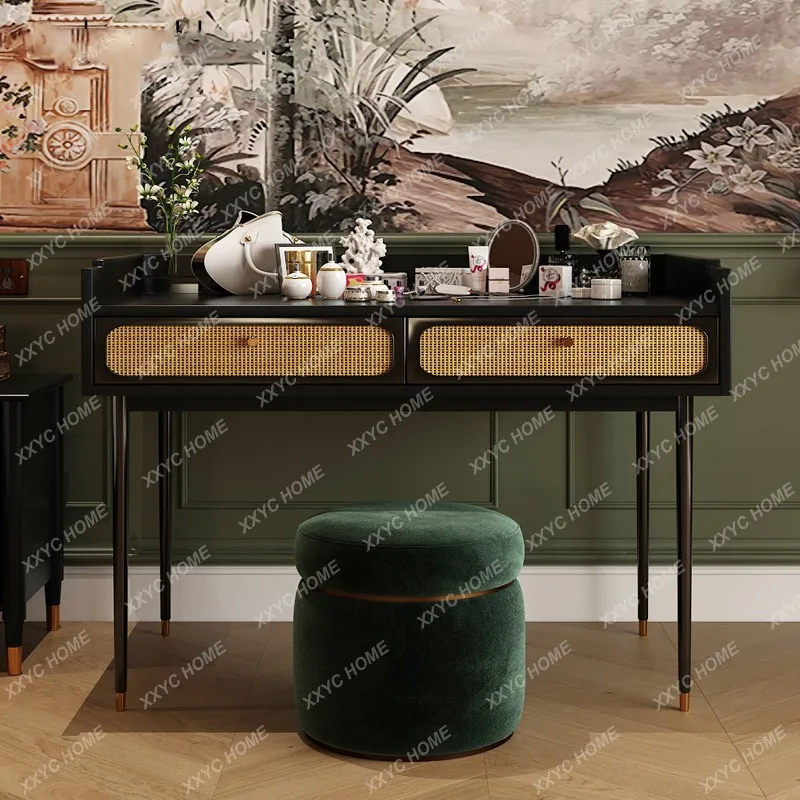 XX X Medieval Style Solid Wood Makeup Table Household Bedroom Ins Style Simple Dresser