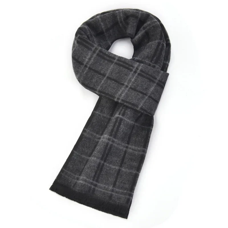 Fashion Business Classic Men Scarf Winter Autumn Simple Soft Thermal Mufller Female Imitation Cashmere Versatile Plaid Shawl