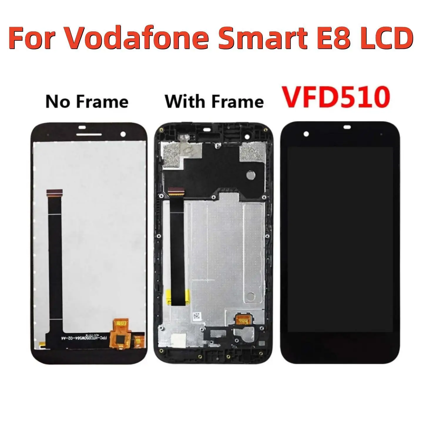 

Black For Vodafone Smart E8 VFD510 VFD 510 LCD Display Touch Screen Phone Digitizer Assembly With Frame+Tools