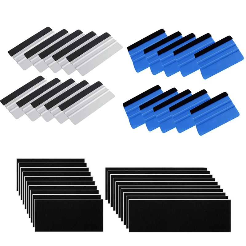 

20 Pack Vinyl Wrap Squeegee 4 Inch / 6 Inch Felt Edge Squeegee Window Film Squeegee Decal Applicator Scraper Tool