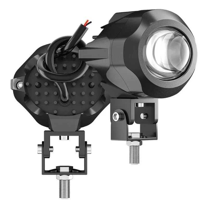 20w Motorcycle Spotlight Two-color Electric Vehicle Motorcycle Headlight Far +Near Integrated Waterbird Spotlight White Yellow
