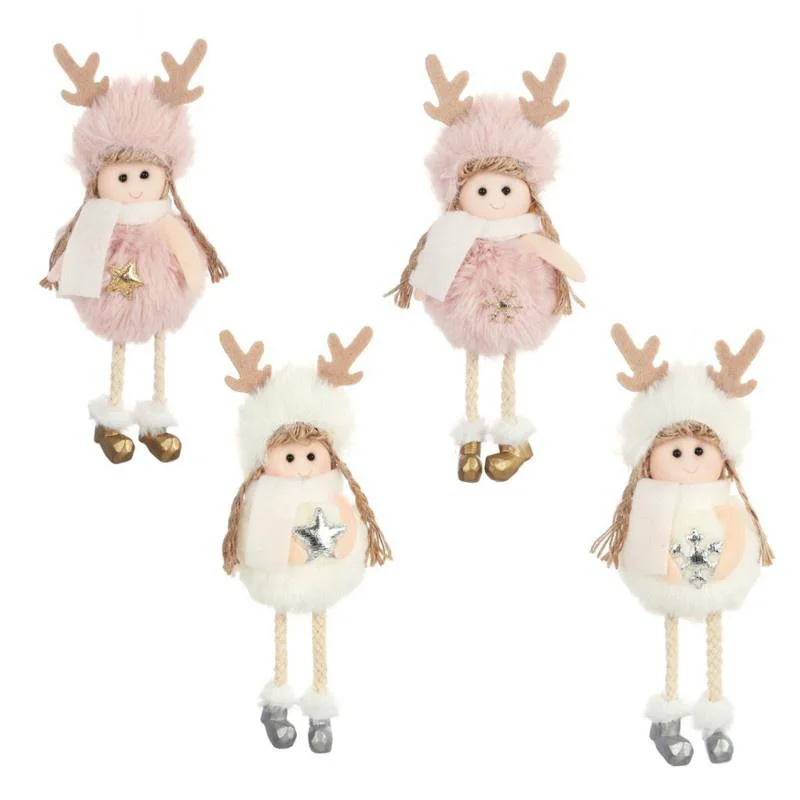 1pcs Christmas Angel Dolls Pendant Ornament Christmas Tree Hanging Decorations for Home New Year Kids Gift Craft