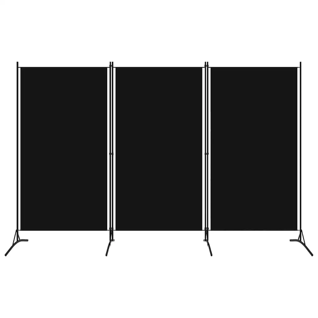 vidaXL Biombo de Separación Negro 260x180 cm – Separa Ambientes, Protege la Privacidad, Bloquea la Luz Solar, Fondo Decorativo, Tela Transpirable y Duradera, Diseño Plegable para un Fácil Almacenamiento