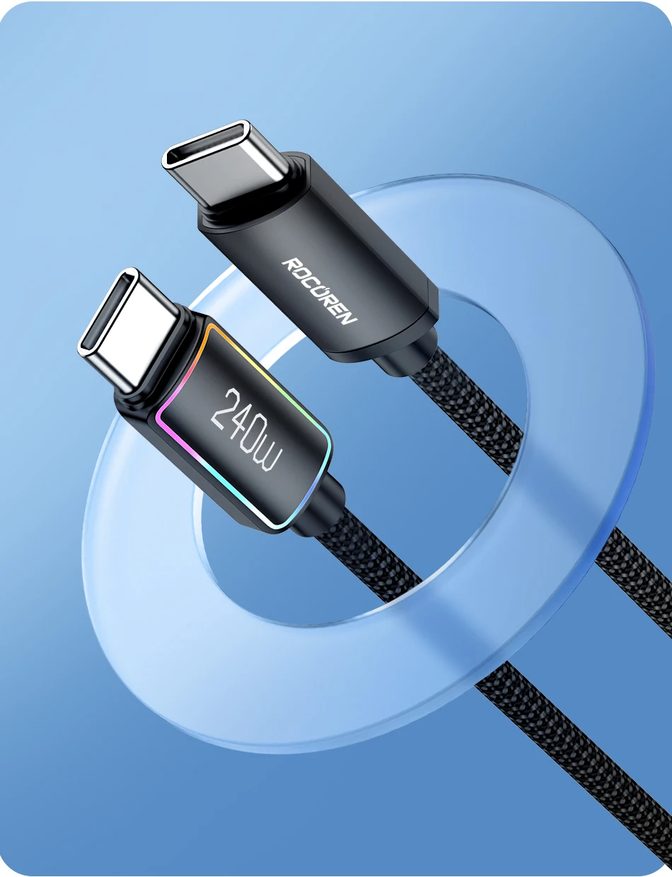Rocoren 240W 5A Hochleistungs-Schnellladekabel Typ C 100W PD 3.1 USB C Schnelllade-Datumskabel für iPhone Samsung Laptop iPad – Detail 15