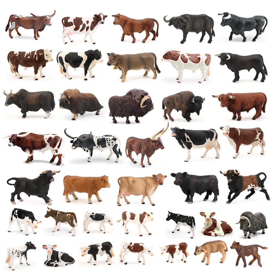 Simulação texas longhorn toros almíscar boi iaque vaca animais de fazenda búfalo bezerro touro modelo figuras decoração para casa brinquedos educativos