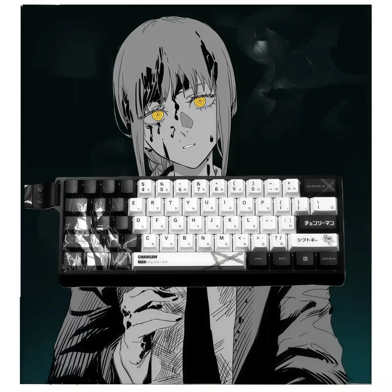 

Колпачок для ключей с тематикой «Человек Макима», пятисторонняя термосублимация, PBT, высота вишни, 127, эргономичный шелковый гладкий сенсорный колпачок Barbarousgigi