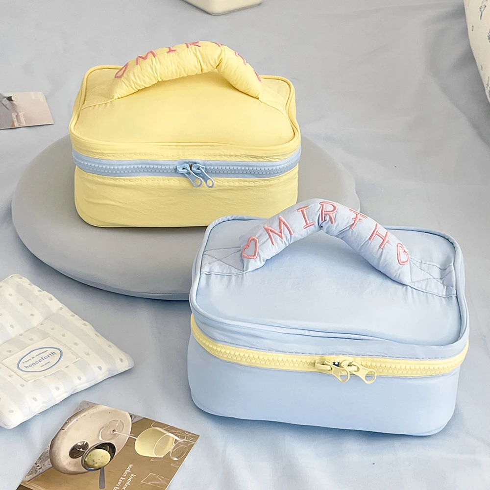 

Kawaii Macaroon Girls Tote Косметичка Портативный дорожный органайзер Косметичка Большая вместительная нейлоновая женская косметичка