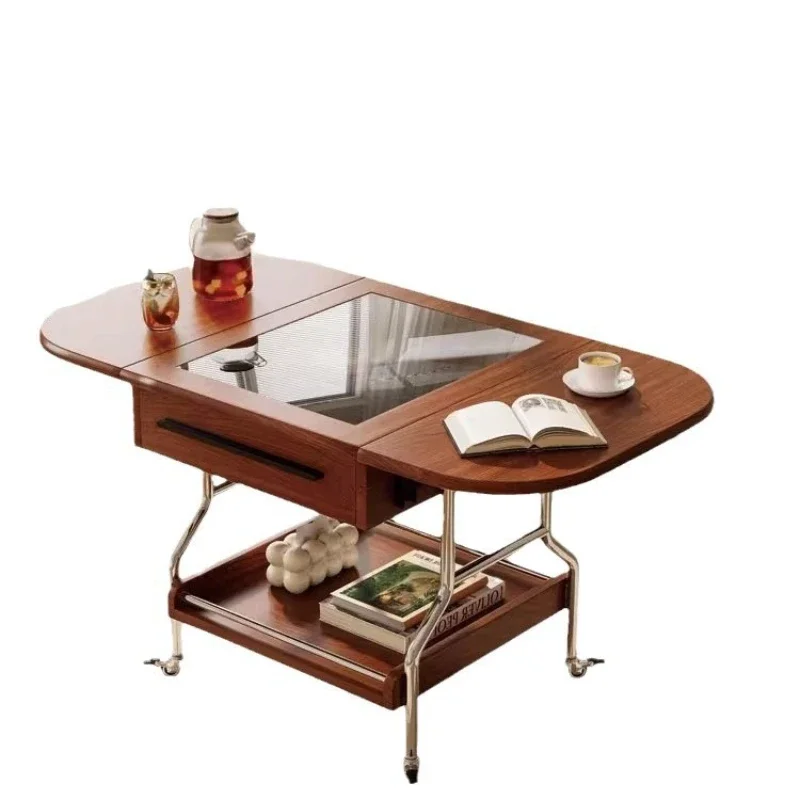 

Living room household removable coffee table small apartment modern simple small table, sofa side table with wheels folding