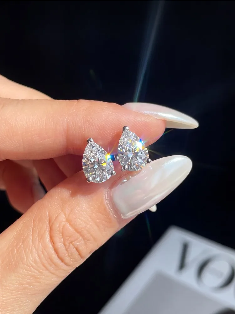 0,8 CT Moissanit-Diamant-Ohrringe in Tropfenform für Damen, ideal für Jubiläen, Partys und Hochzeiten, glänzend, hochwertige, modische Schmuckstücke. – Detail 1