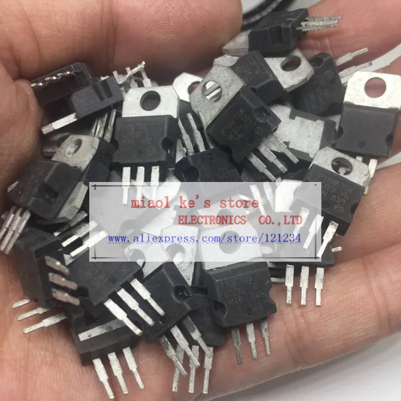 10pcs/1lot : STP75NF75 STP75N75 P75NF75 75NF75 75N75 - N-CH 75V 80A 300W TO-220-3(TO-220AB)