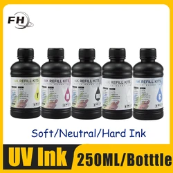 Tinta uv para impresora Epson A2, A3, A4, L800, L805, R1390, L1800, R2000, XP600, T800, brillante, 250ml